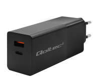QOLTEC Ładowarka GaN Power Pro | 1xUSB-C | 1xUSB | 100W | 5-20V | 1.5-5A| PD | Czarna 52382 - 1213310 - zdjęcie 2